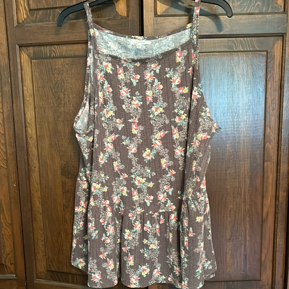 Maurice’s XL spaghetti strap top brown floral